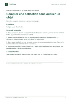 Aperçu réel de la première fiche du carnet de maths