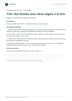 Aperçu réel de la première fiche du carnet de logique